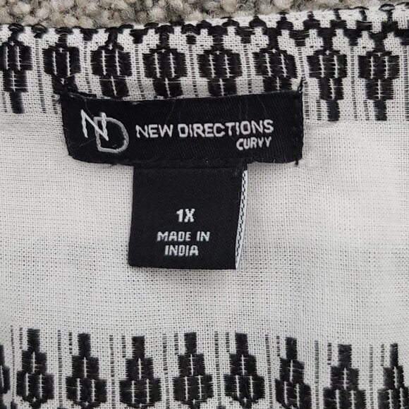 New Directions Curvy White & Black Sleeveless Dress 1X Lined - Picture 4 of 12